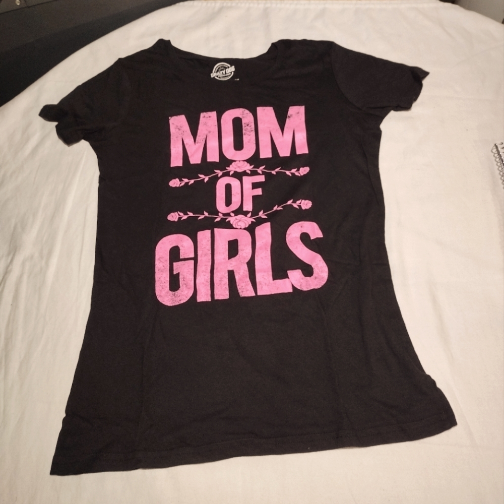 Crazy Dog T-Shirts Black/ Pink "Moms of Girls" Graphic T-Shirts - Picture 1 of 7